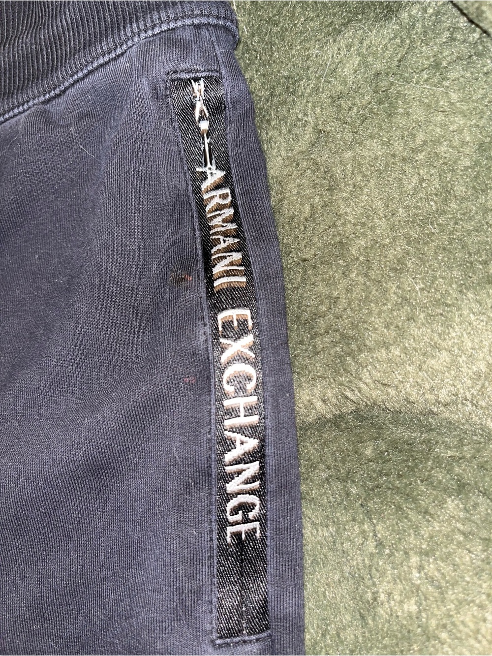 VINTAGE Armani Exchange Black Logo-Trim Sweatpants